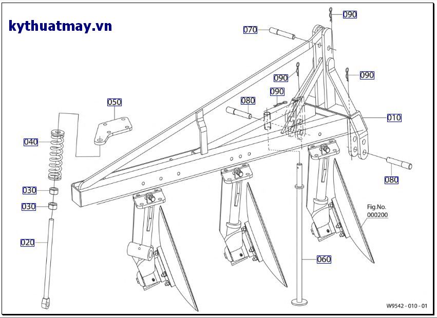 khung luống máy cày